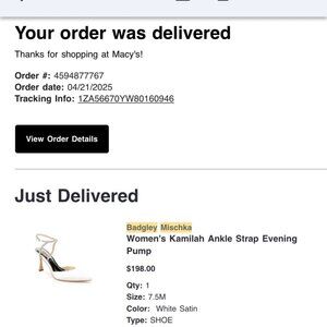 BADGLEY MISCHKA WOMEN'S KAMILA ANKLE STRAP EVENING PUMP, WHITE SATIN SIZE 7.5